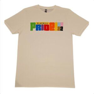 Playbill Pride 2022 Beige T-Shirt Gildan Softstyle M Cotton Blend LGBTQ+ Design